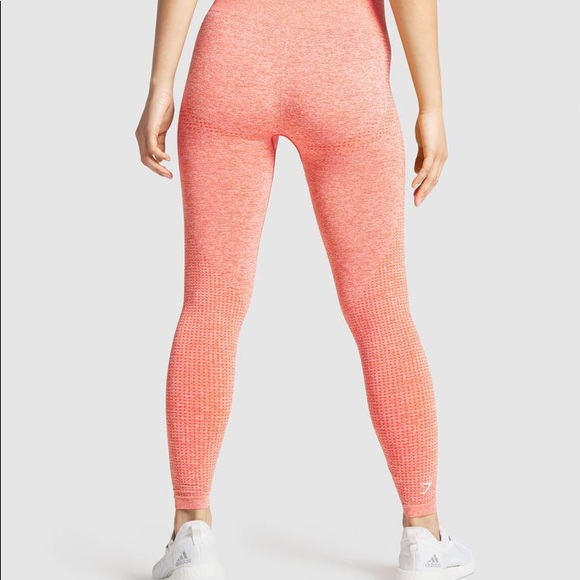 GymShark Vital Seamless Legging in Orange Marl - Picture 3 of 10